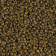 Miyuki seed beads 11/0 - Opaque dark yellow picasso 11-4519